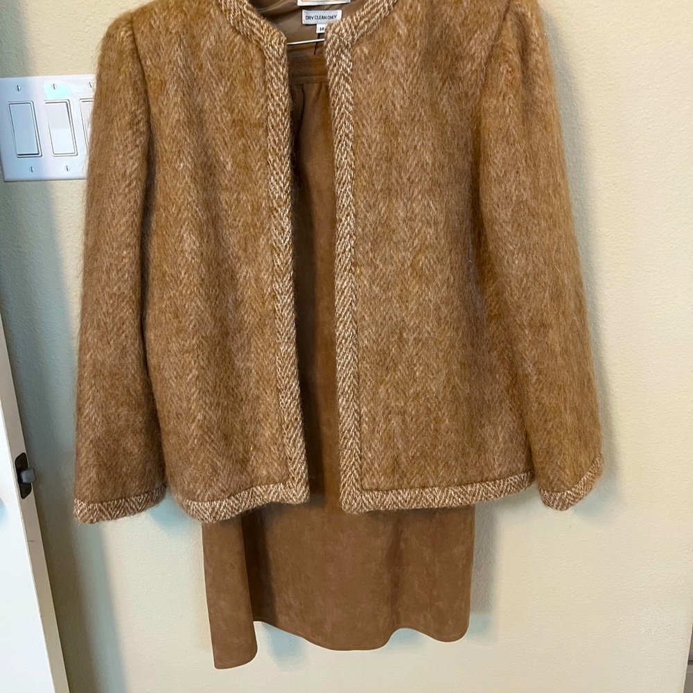 Beautiful mohair suit jacket/ skirt ( w/ pockets) and matching belt